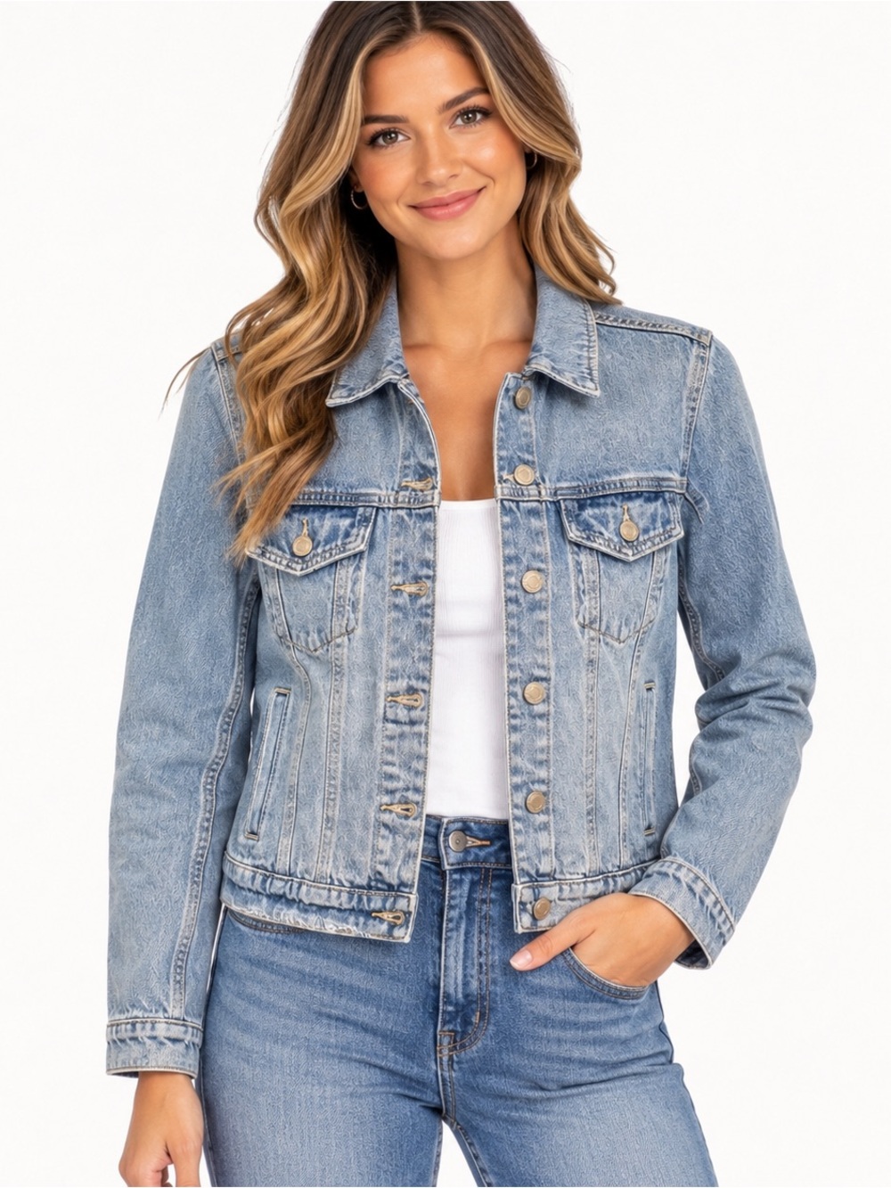 VERVET Blue Denim Jacket Women’s Small Light Wash Classic Fit NWOT